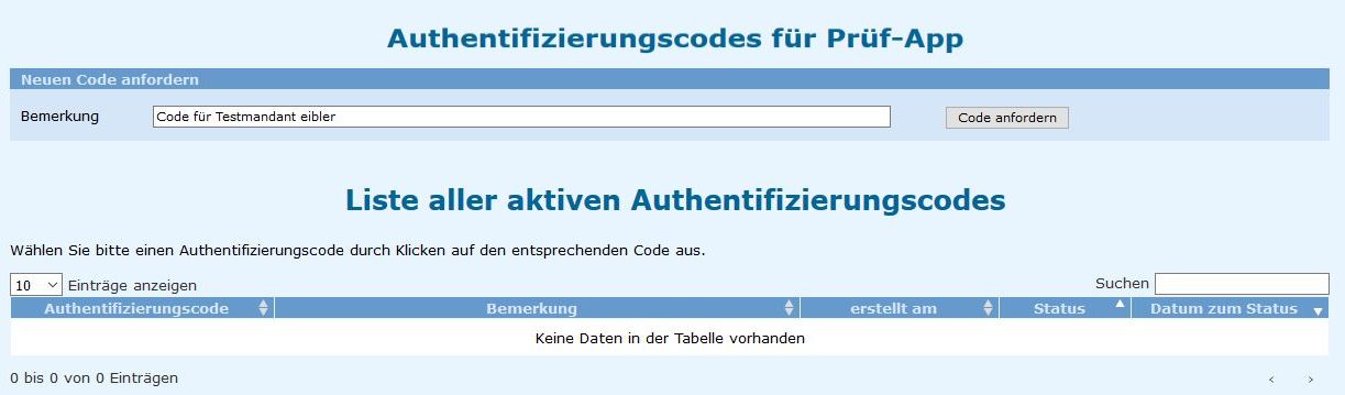 Authentifizierungscode/Prüfcode für BMF Belegcheck App anfordern Authentifizierungscode/Prüfcode für BMF Belegcheck App anfordern