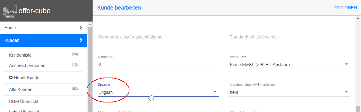 Sprache beim Kunden Sprache beim Kunden