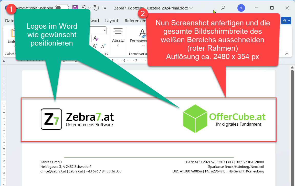 Logo in Word einfügen Logo in Word einfügen
