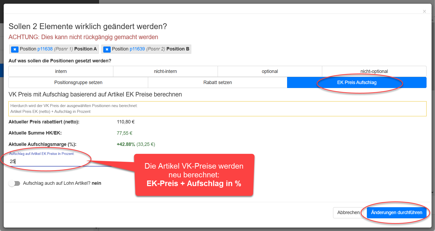 EK Preis Aufschlag - Marge in Prozent EK Preis Aufschlag - Marge in Prozent