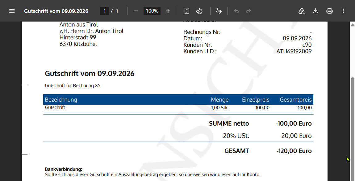 Gutschrift PDF Resultat Gutschrift PDF Resultat