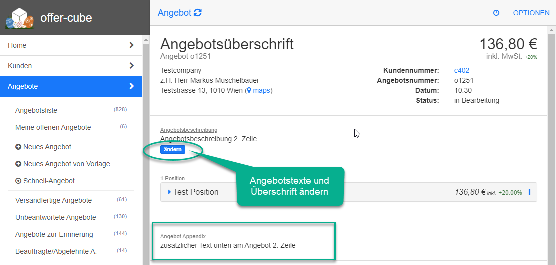 Angebotstexte Angebotstexte