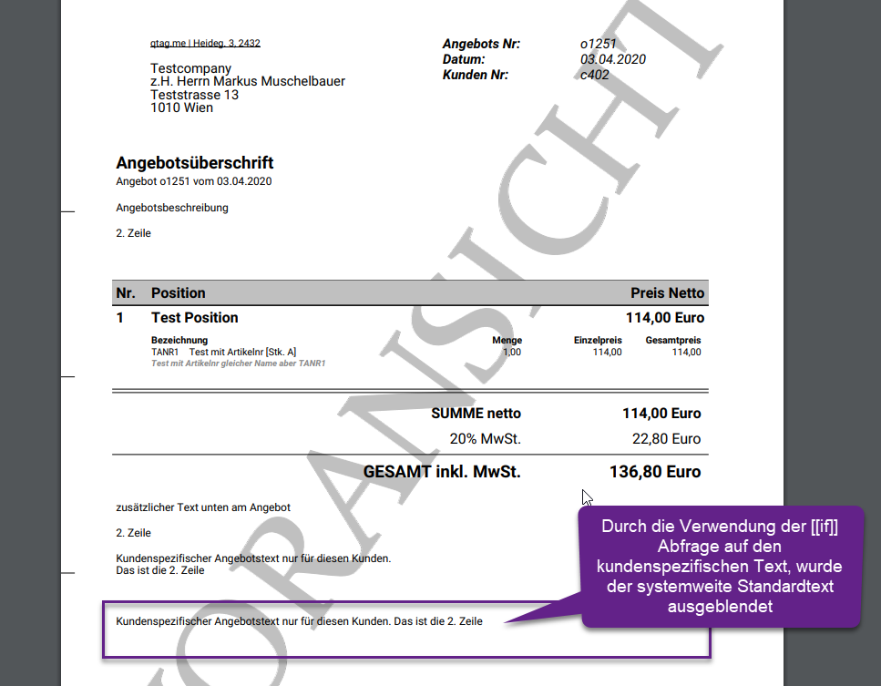 Beispiel PDF Ergebnis mit if-Abfrage Beispiel PDF Ergebnis mit if-Abfrage