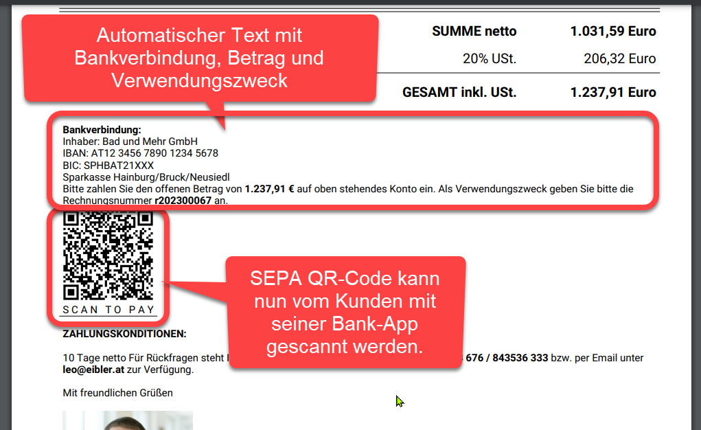 Beispiel PDF Resultat Standardtext Bankverbindung Beispiel PDF Resultat Standardtext Bankverbindung