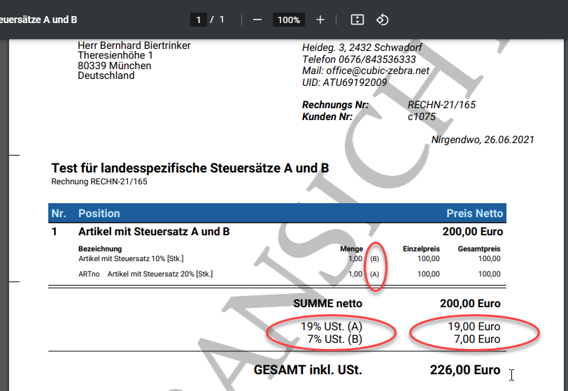 Rechnung -> PDF Resultat Rechnung -> PDF Resultat