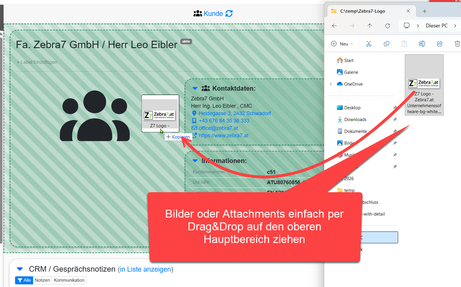 Bilder und Attachments per Drag n Drop Bilder und Attachments per Drag n Drop