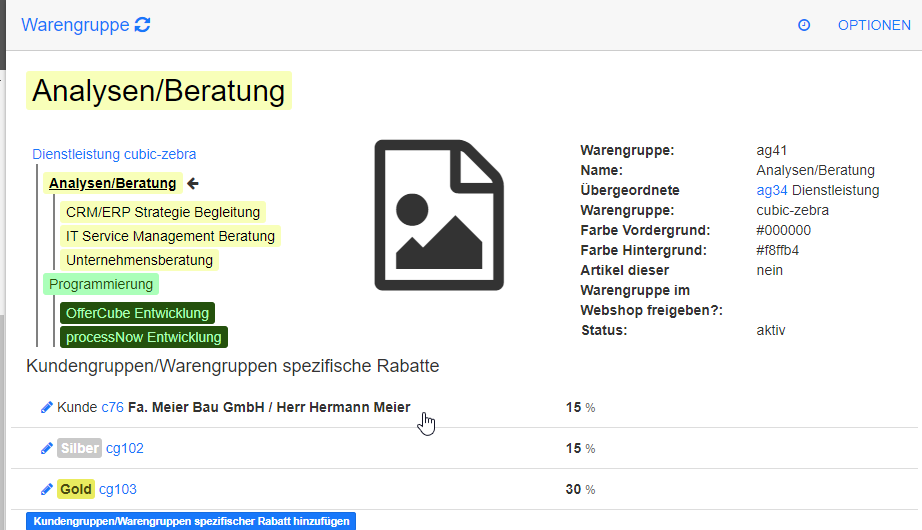 Zuordnung Ergebnis in Warengruppe Zuordnung Ergebnis in Warengruppe