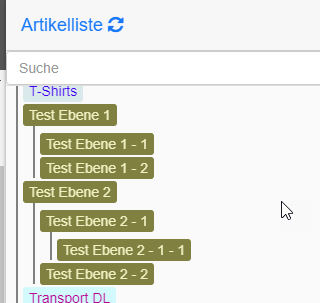 Ergebnis Import verschachtelte Warengruppen Ergebnis Import verschachtelte Warengruppen