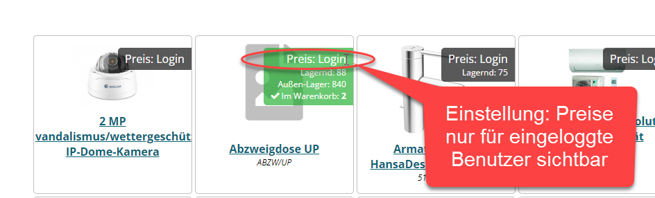 Einstellung Preise nur für eingeloggte Benutzer sichtbar Einstellung Preise nur für eingeloggte Benutzer sichtbar