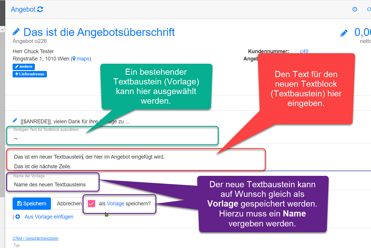 Textbaustein bearbeiten Textbaustein bearbeiten