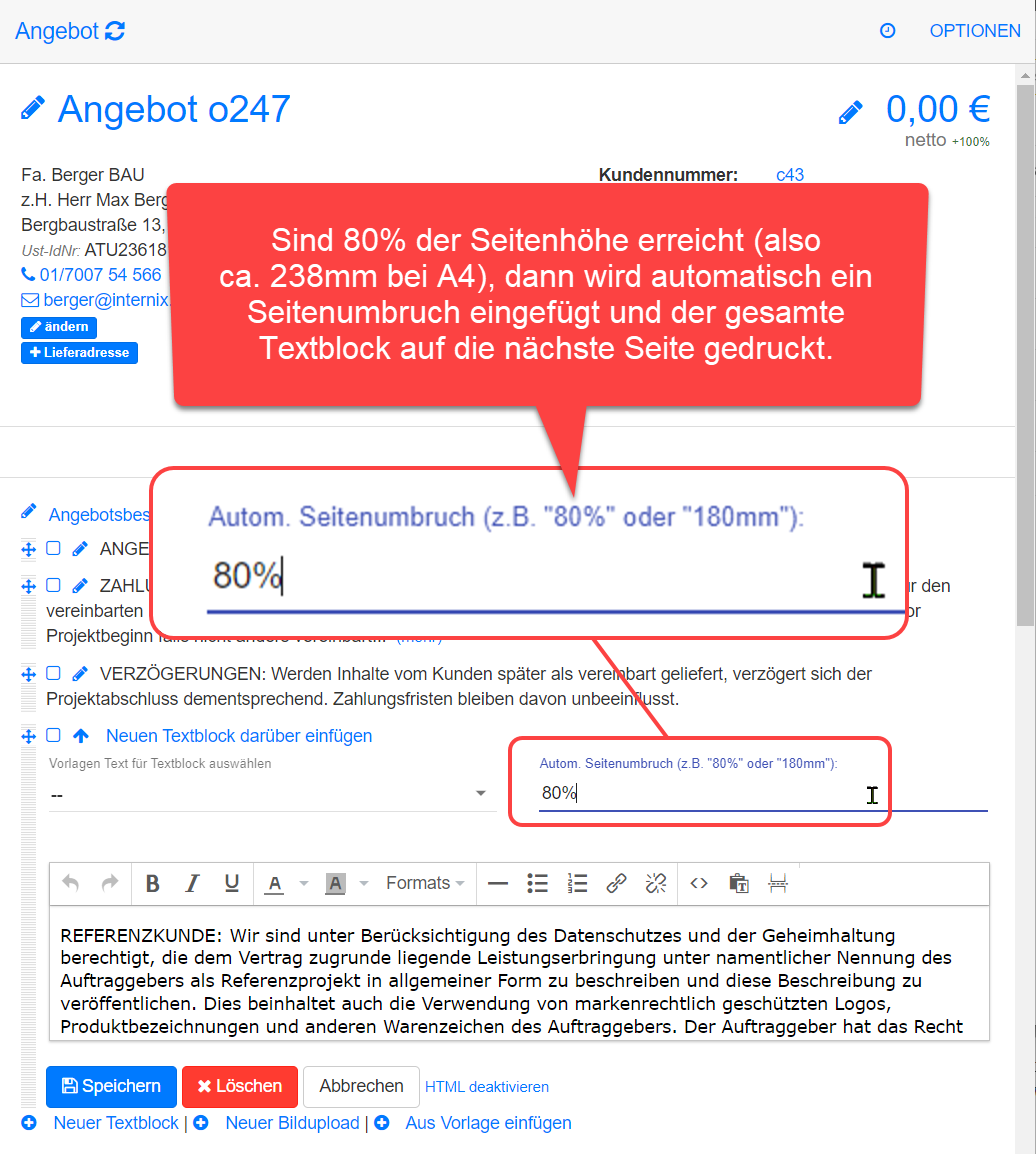 Textblock ab bestimmter Seitenhöhe automatisch auf nächste Seite drucken (automatischer Seitenumbruch) Textblock ab bestimmter Seitenhöhe automatisch auf nächste Seite drucken (automatischer Seitenumbruch)