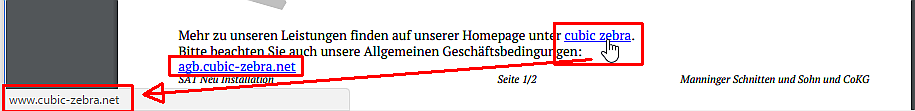 Ergebnis Links mit a-href in Angebots-Appendix Ergebnis Links mit a-href in Angebots-Appendix