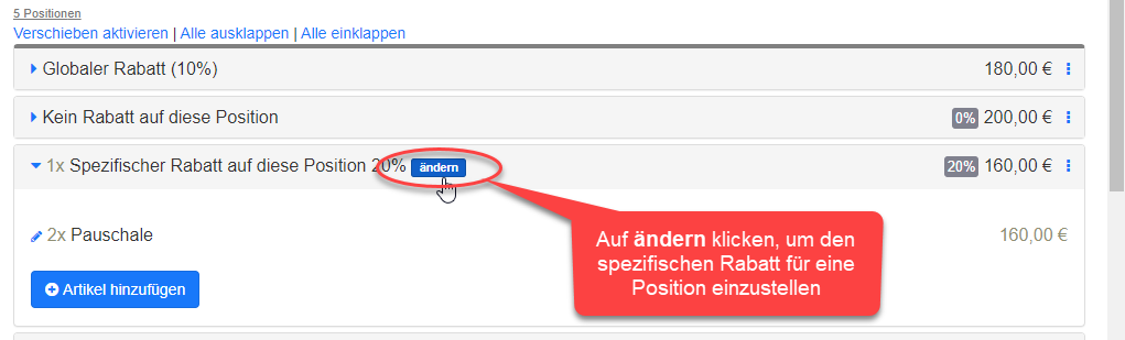 Position ändern Position ändern