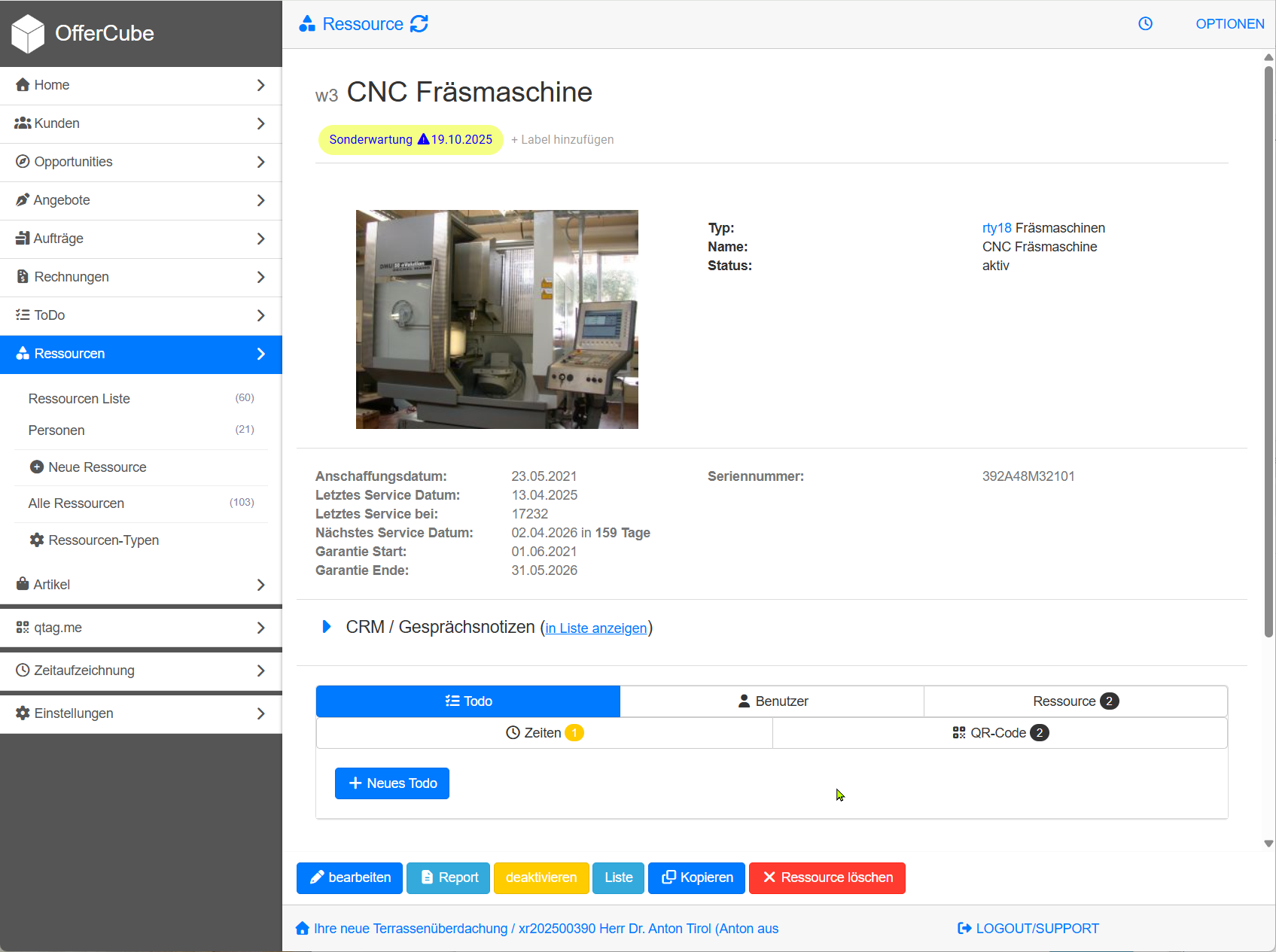 Ressource bearbeiten Ressource bearbeiten