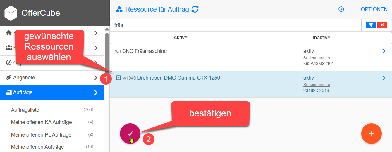Ressource hinzufügen abschließen Ressource hinzufügen abschließen