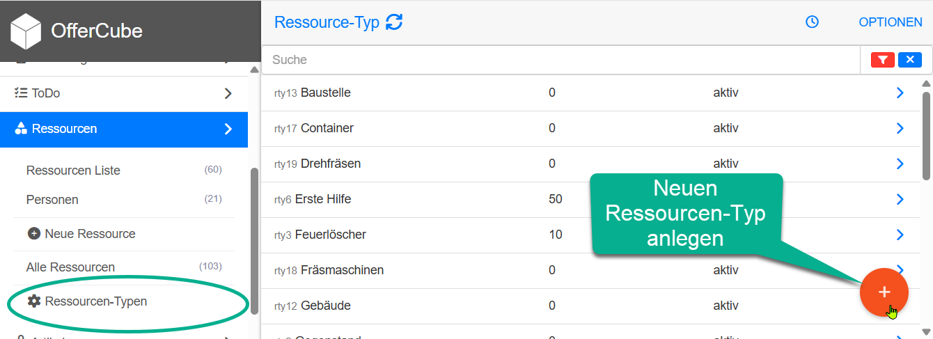 Ressourcen Typen Liste Ressourcen Typen Liste