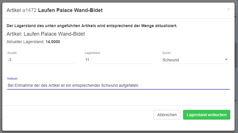 Lagerbewegung erfassen Lagerbewegung erfassen
