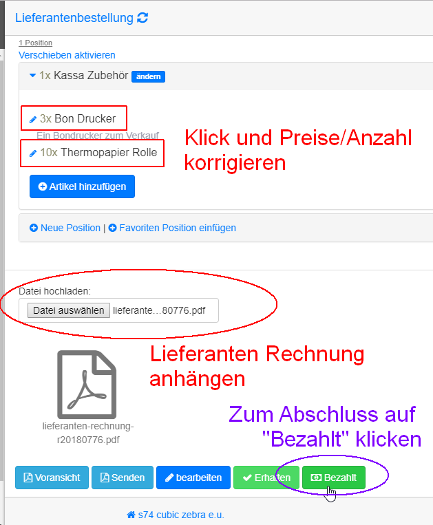 Lieferanten Rechnung anhängen Lieferanten Rechnung anhängen