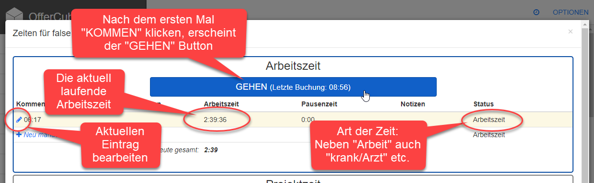 Uhren Dialog aktuelle Zeiten / bearbeiten Uhren Dialog aktuelle Zeiten / bearbeiten