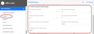 settings useDunningModule settings useDunningModule