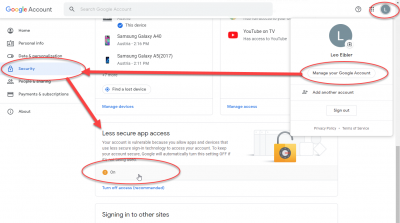 Google G-Mail Security Less Secure App Access On Google G-Mail Security Less Secure App Access On