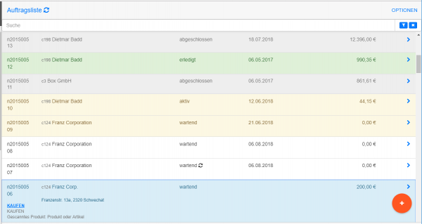 Beispiel Farben Auftragsliste Beispiel Farben Auftragsliste